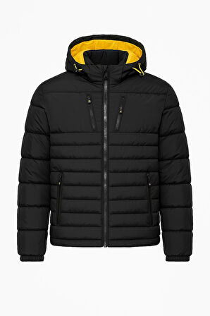 Slim Fit Erkek Kapşonlu Şişme Mont - 7454