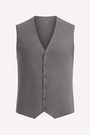 Herman Slim Fit Erkek Düğmeli Triko Yelek - 7461