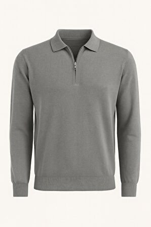 Slim Fit Polo Yaka Uzun Kol Erkek Triko - 7464