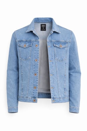 Zbd Erkek Jean Denim Standart Kalıp Cepli Düğmeli Kot Ceket 7590