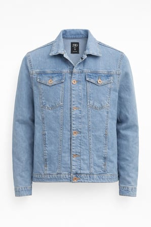 Zbd Erkek Jean Denim Standart Kalıp Cepli Düğmeli Kot Ceket 7590