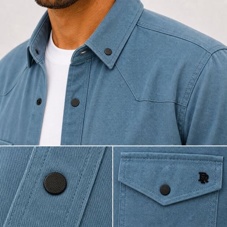Reeport Uzun Kol Slim Fit Erkek Kot Gömlek - 7643