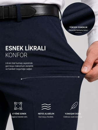 Caserta Comfort Fit Likralı Boru Paça Erkek Kumaş Pantolon - 7711