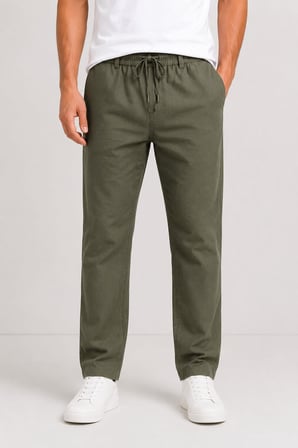 Keten Erkek Beli Bağlamalı Casual Jogger Pantolon 7734