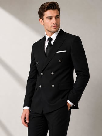 Erkek İtalyan Kesim Slim Fit Kruvaze Takım Elbise - 7739