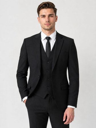 Erkek İtalyan Kesim Slim Fit Yelekli Takım Elbise - 7740