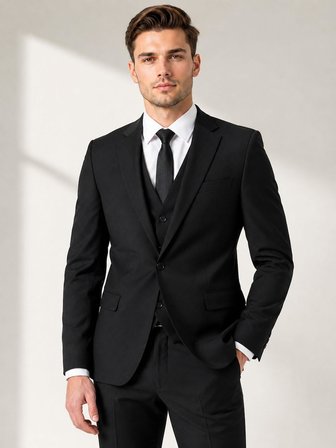 Erkek İtalyan Kesim Slim Fit Yelekli Takım Elbise - 7740