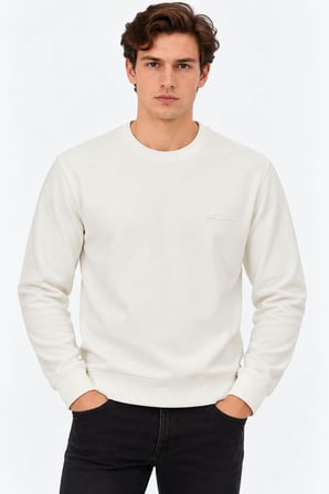 Glow Star Bisiklet Yaka Slim Fit Erkek Sweatshirt - 7777