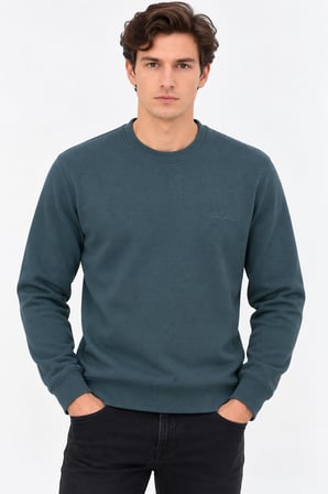 Glow Star Bisiklet Yaka Slim Fit Erkek Sweatshirt - 7777