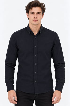 Jet Polo Uzun Kol Slim Fit Erkek Örme Gömlek - 7778