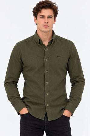 Jet Polo Uzun Kol Slim Fit Erkek Örme Gömlek - 7778