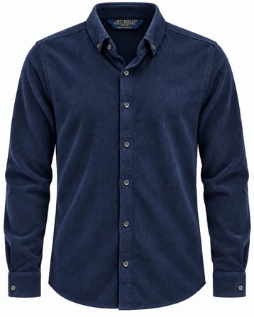 Jet Polo Uzun Kol Slim Fit Erkek Kadife Gömlek - 7779