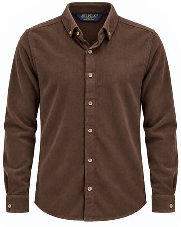Jet Polo Uzun Kol Slim Fit Erkek Kadife Gömlek - 7779