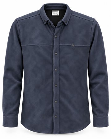 Report Uzun Kol Slim Fit Erkek Süet Gömlek - 7784