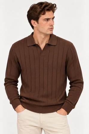 Turbulance Slim Fit Erkek Polo Yaka Triko Kazak 7786