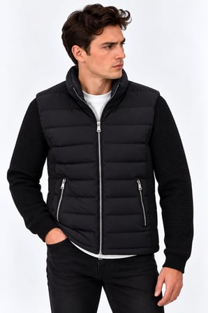 Tiger Force Slim Fit Erkek Kolu Triko Mont 7818