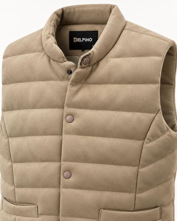 Delpino Çıtçıtlı Erkek Slim Fit Süet Yelek 7831