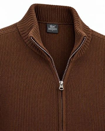 Turbulance Slim Fit Erkek Tam Fermuarlı Triko Ceket - 7834