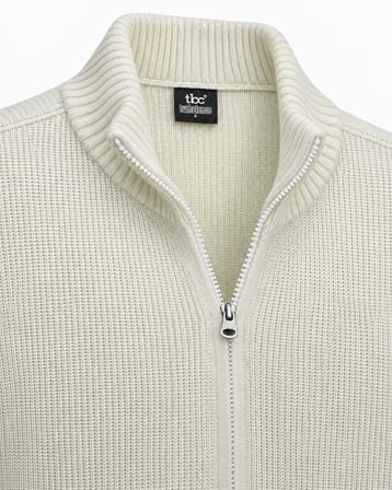 Turbulance Slim Fit Erkek Tam Fermuarlı Triko Ceket - 7834