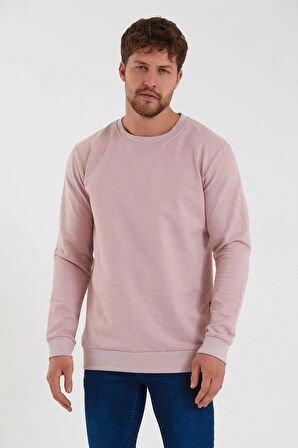 Classics Comfort Fit Uzun Kol Sıfır Yaka Pudra Sweatshirt-6368