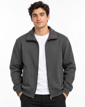 Classics Men Tam Fermuarlı Yakalı Ceket - 7772