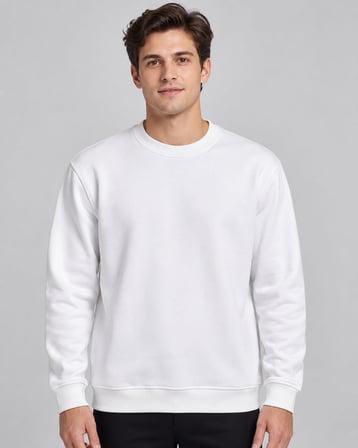 Basic Bisiklet Yaka Relaxed Regular Erkek Sweatshirt - 7773