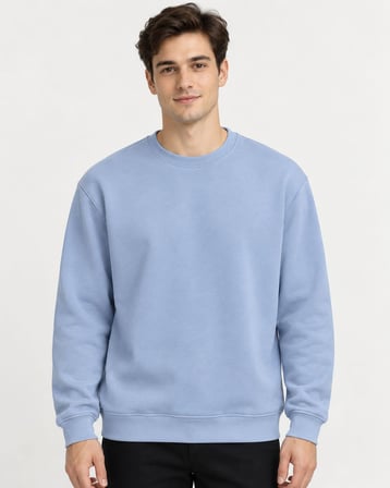Basic Bisiklet Yaka Relaxed Regular Erkek Sweatshirt - 7773