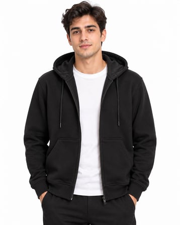 Classics Men Tam Fermuarlı Kapşonlu Ceket - 7775