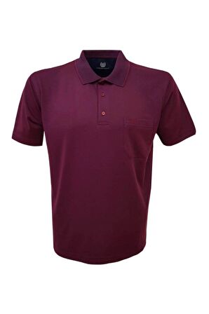 Erkek Bordo Kısa Kol Cepli T-Shirt 2279