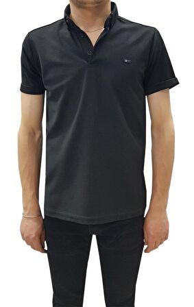 Quıcmen Yakalı Slim Fit Kısa Kol Erkek Tişört-6088