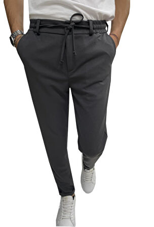 Wooking Erkek Pantolon Beli Lastikli Slim Fit Esnek Likralı Basic Pamuklu Jogger