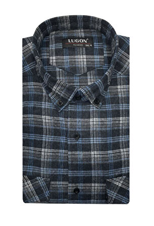 Kaşmir Büyük Beden Klasik Çift Cepli Erkek Gömlek - 7394