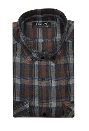 Kaşmir Büyük Beden Klasik Çift Cepli Erkek Gömlek - 7395