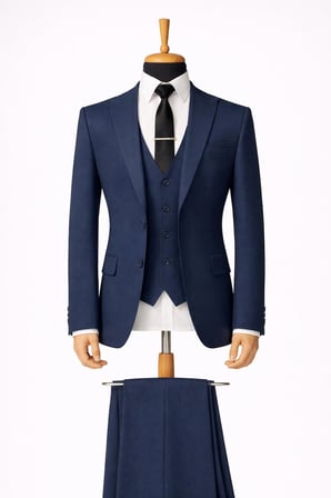 Erkek İtalyan Kesim Slim Fit Yelekli Takım Elbise - 7502