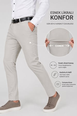 Caserta Slim Fit Likralı Boru Erkek Kumaş Pantolon - 7712