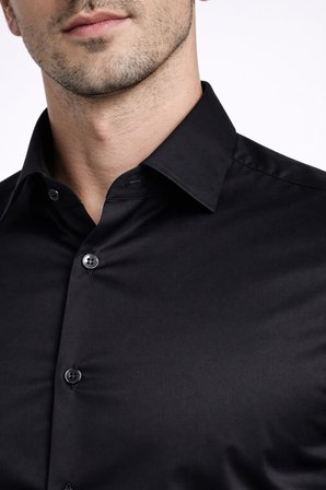 Slim Fit Uzun Kollu Kolay Ütü Pamuk Saten Erkek Gömlek
