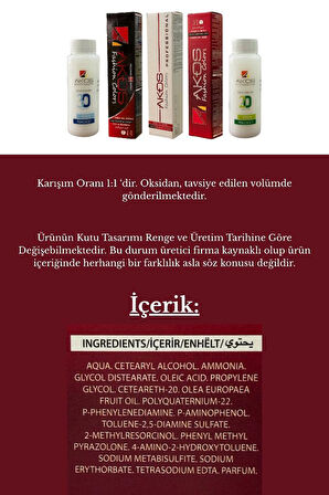 Akos 2'li Oksidan Hediyeli Tüp Boya Seti 6.60 Yoğun Kızıl Kumral