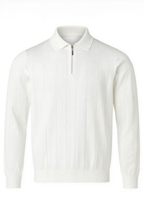 Slim Fit Polo Yaka Uzun Kol Erkek Triko - 7424