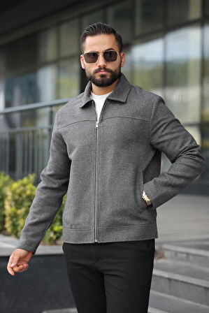 Claassics Men Erkek Oversize Kısa Kaşe Kaban Ceket - 7435