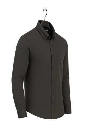Gewer Uzun Kol Slim Fit İçi Polarlı Erkek Gömlek - 7440
