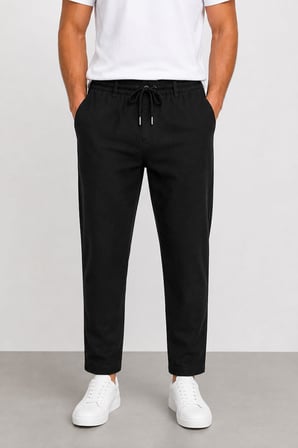 Keten Erkek Beli Bağlamalı Casual Jogger Pantolon 7734