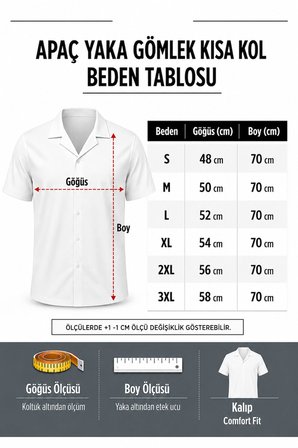 Cafes Likralı Kısa Kol Slim Fit Erkek Gömlek - 7735