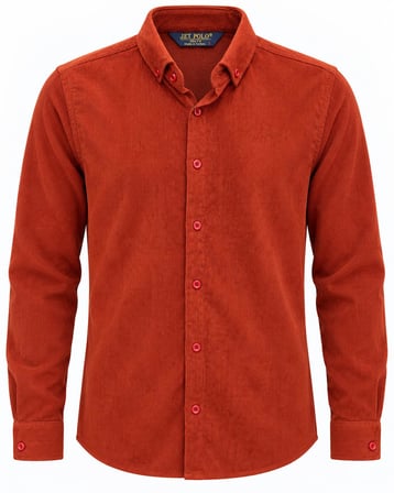 Jet Polo Uzun Kol Slim Fit Erkek Kadife Gömlek - 7779