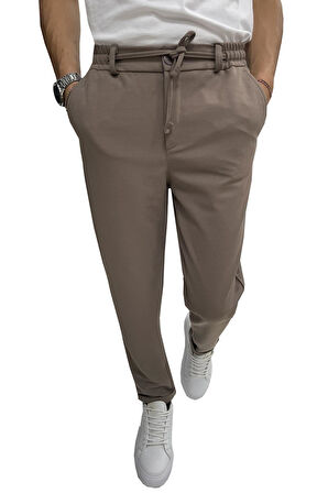 Wooking Erkek Pantolon Beli Lastikli Slim Fit Esnek Likralı Basic Pamuklu Jogger