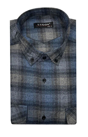 Kaşmir Büyük Beden Klasik Çift Cepli Erkek Gömlek - 7395