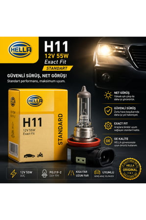 H11 12V 55W Araç Sis Farı Ampulü ECE Onaylı Tek Adet