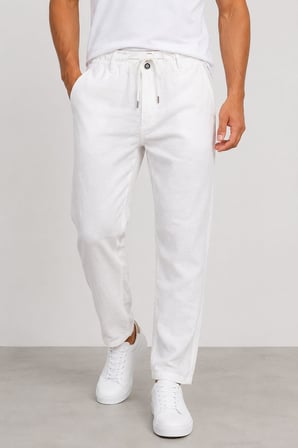 Keten Erkek Beli Bağlamalı Casual Jogger Pantolon 7734