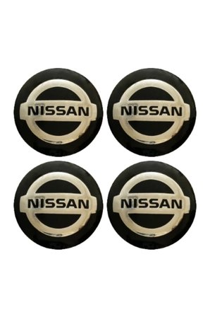 Nissan Amblem Arması Jant Göbek Kapak Etiketi Alüminyum Sticker Yapıştırma Seti.
