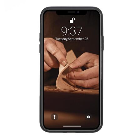 Apple iPhone X-XS Uyumlu Deri Arka Kapak Mavi