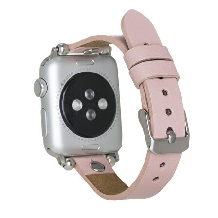 Bouletta Apple Watch Uyumlu Deri Kordon 38-40-41mm ST NU2 Pembe